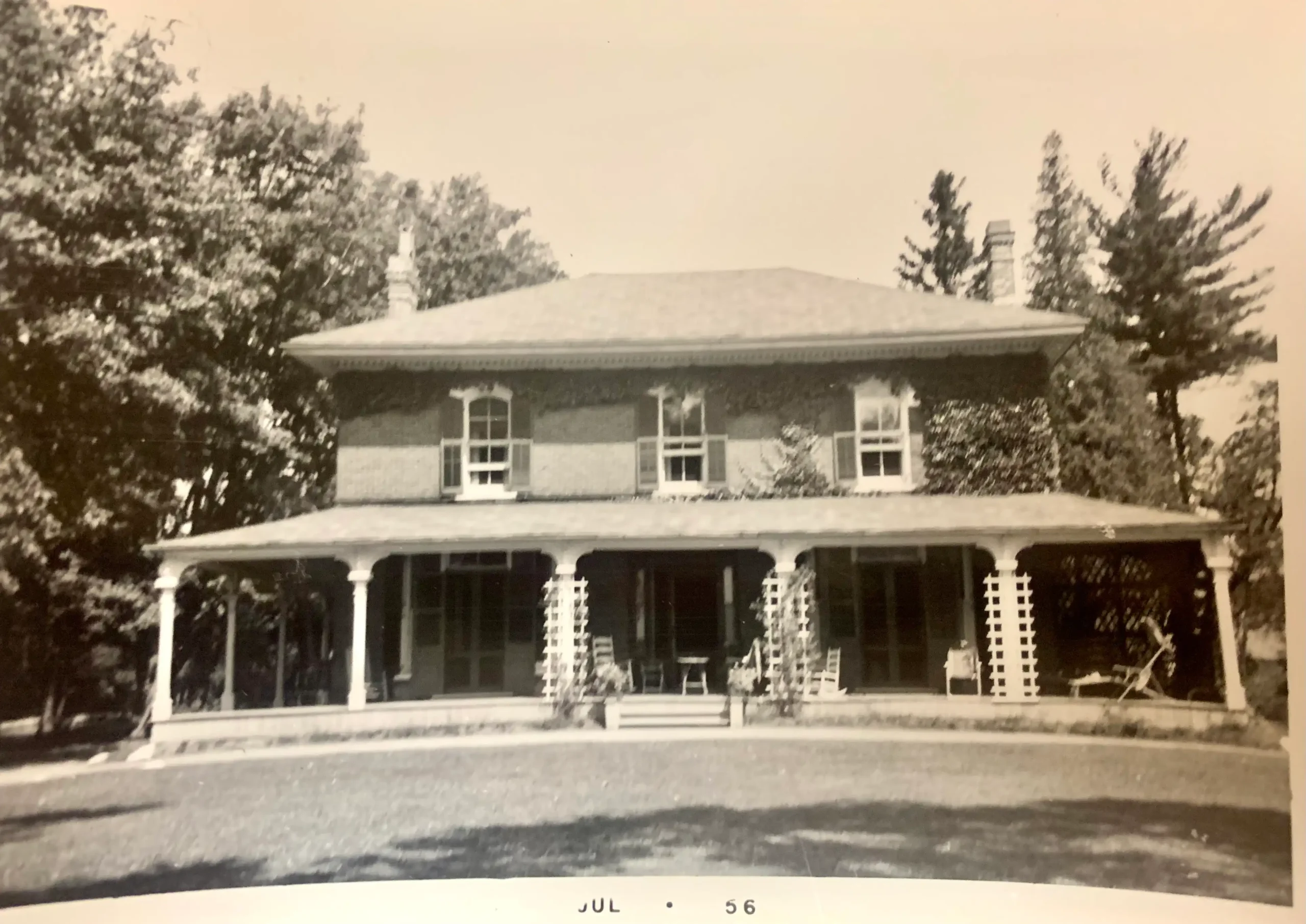 Black and white photo of The Cedars