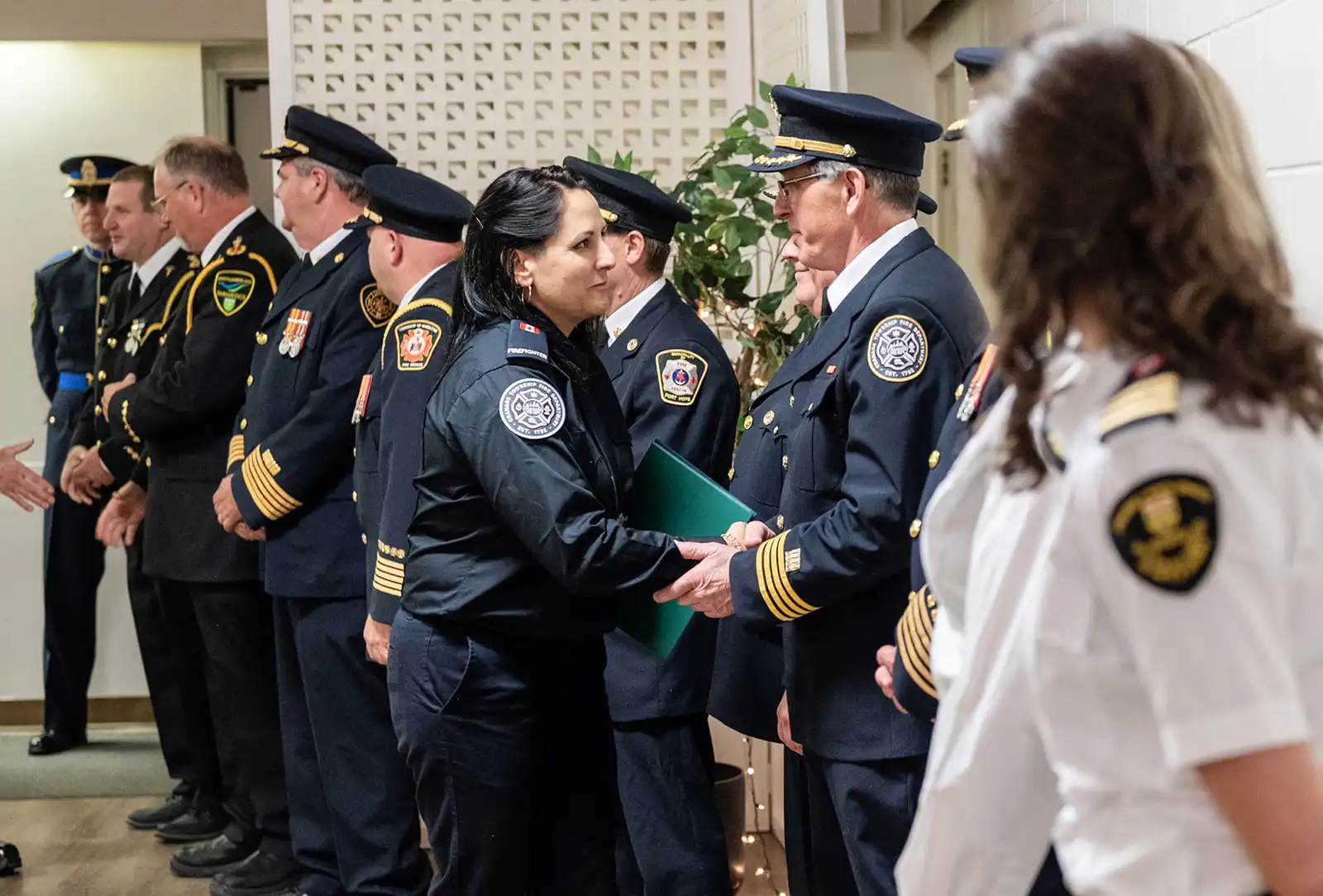  Cramahe Township firefighter Sara Castlelanno recognized for receiving a Lightning Bolt certificate.