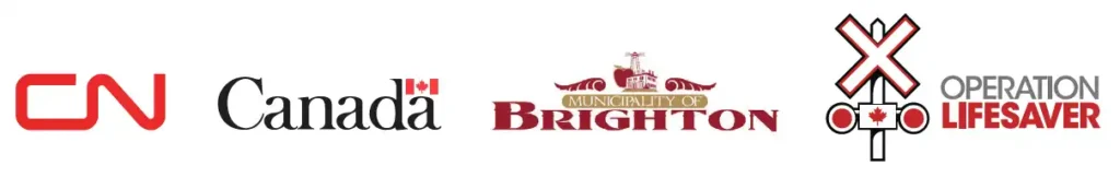 CN, Government of Canada, Municipality of brighton, and Operation Lifesaver logos 