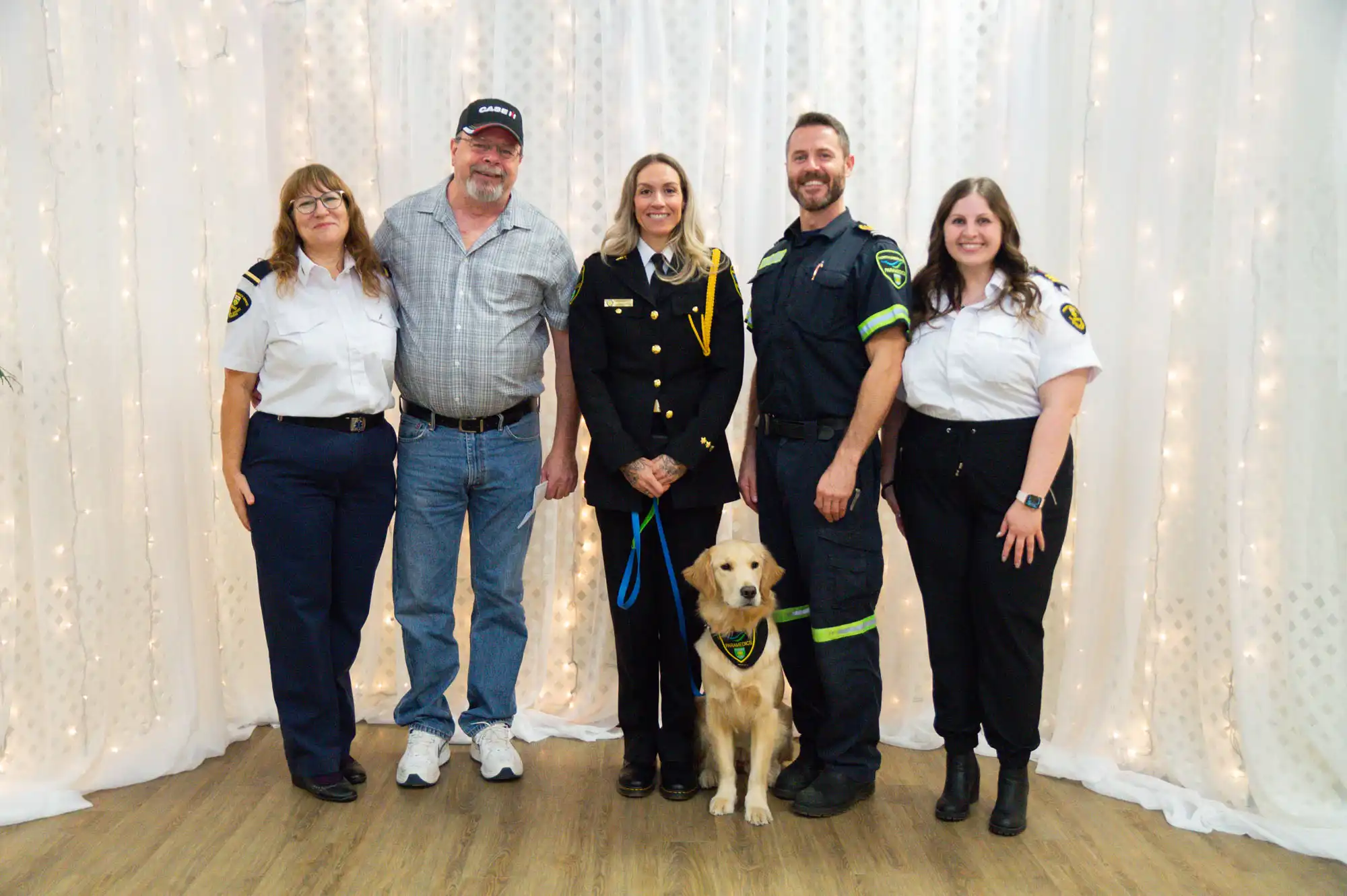 Survivor Chirstpher Case with first responder team 