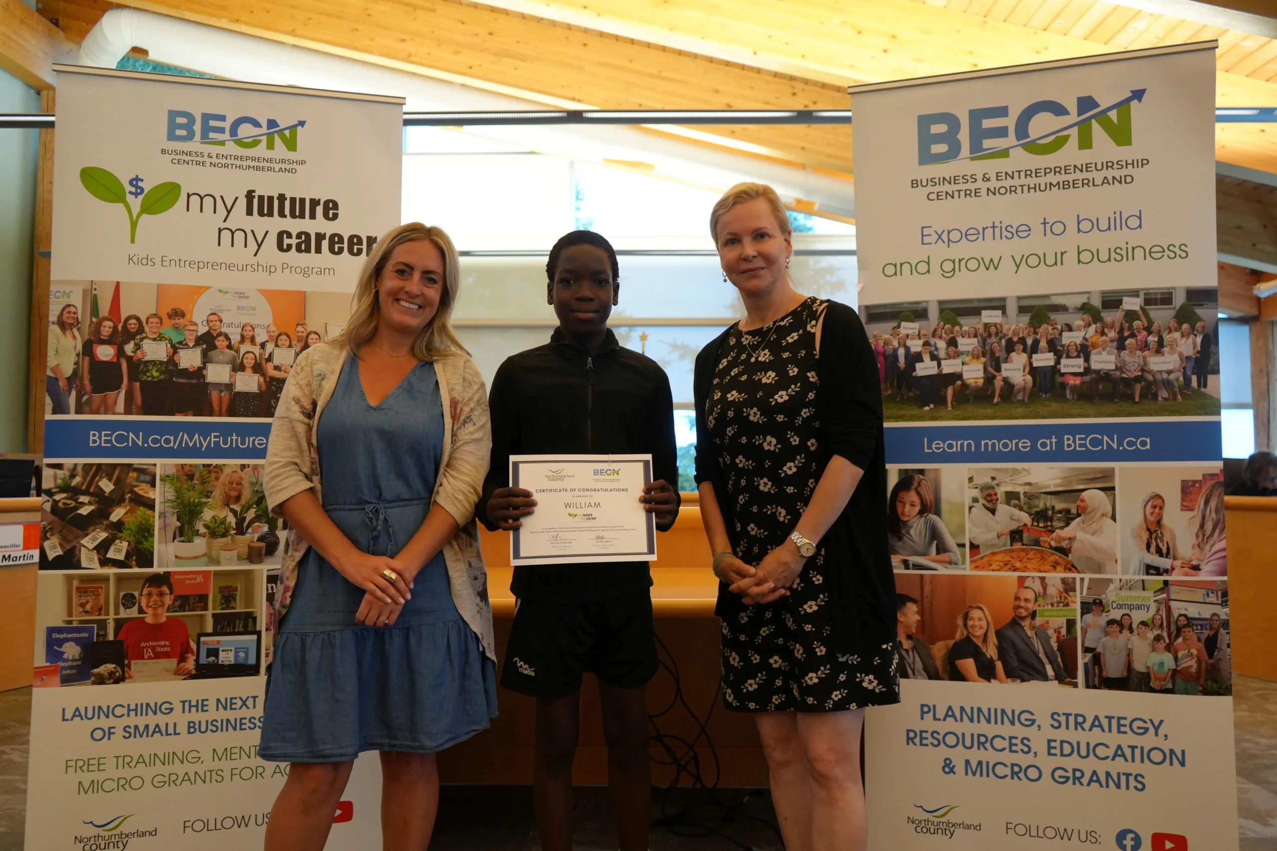 William receiving his certificate. 